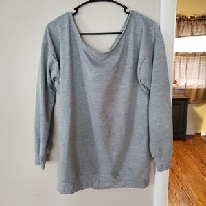 Gray off shoulder top